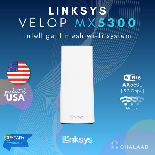 Linksys Velop MX5300 - Tri-Band AX5300 Mesh WiFi 6 Router เราเตอร์ไวไฟ 6 ระบบเมช LSS-MX5300-AH